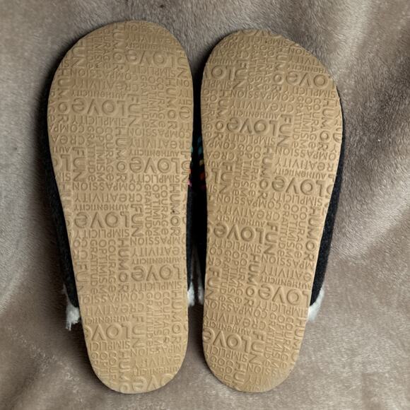 LIFE IS GOOD Cork & Felt Rainbow Daisy Gray Colorful Slippers Womens Sz 9 Medium - Picture 7 of 8